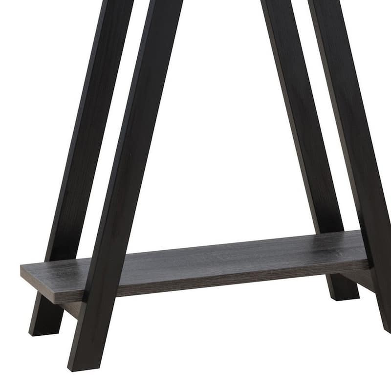 Baki 38 Inch Modern Wood Side Console Table, Corner Compartment - 11.5 L x 31.25 W x 37.5 H Inches