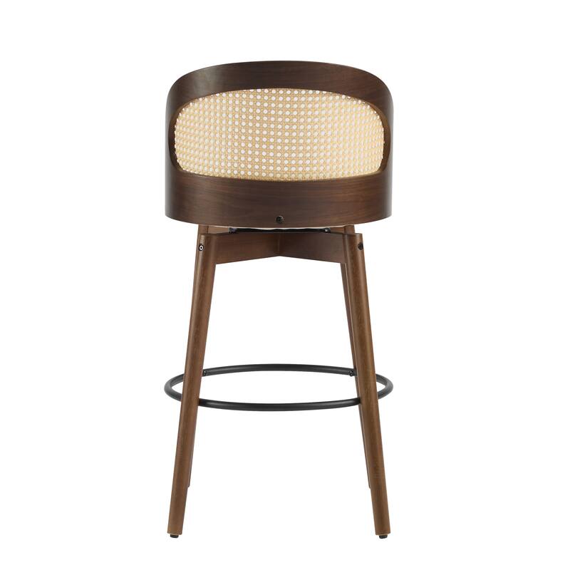 Como Indoor Wood Barstool, With Upholstery, Set Of 2