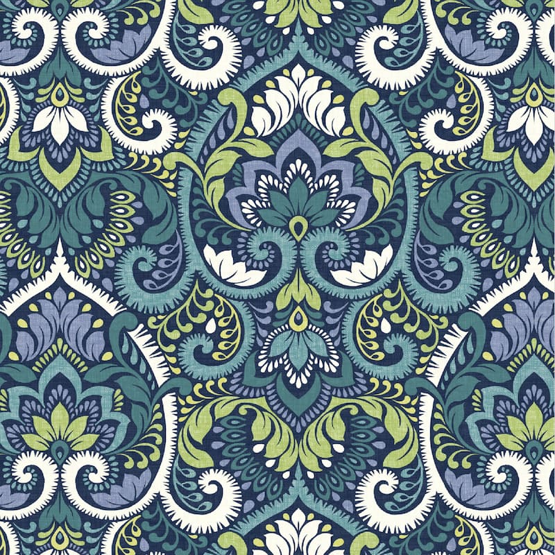 ARDEN Sapphire Blue Leala Damask Outdoor Deep Seat Cushion Set - 24 W x 24 D in.