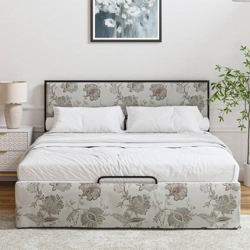Oliver Modern Washable Slipcover Bed Upholstered Metal by HULALA HOME