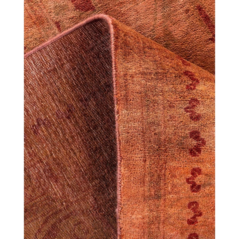 Overdyed, One-of-a-Kind Hand-Knotted Area Rug - Brown - 9' 3" x 11' 10"