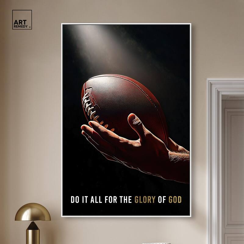 Glory of God Football Canvas by Art Remedy