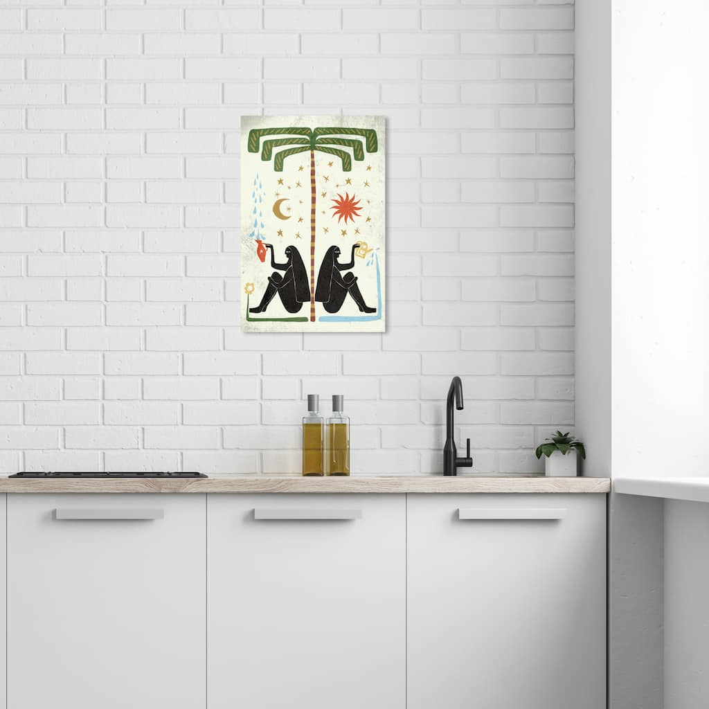 Wynwood Studio Canvas People and Portraits Rain Giving Receiving Green and Modern & Contemporary Wall Art Canvas Print