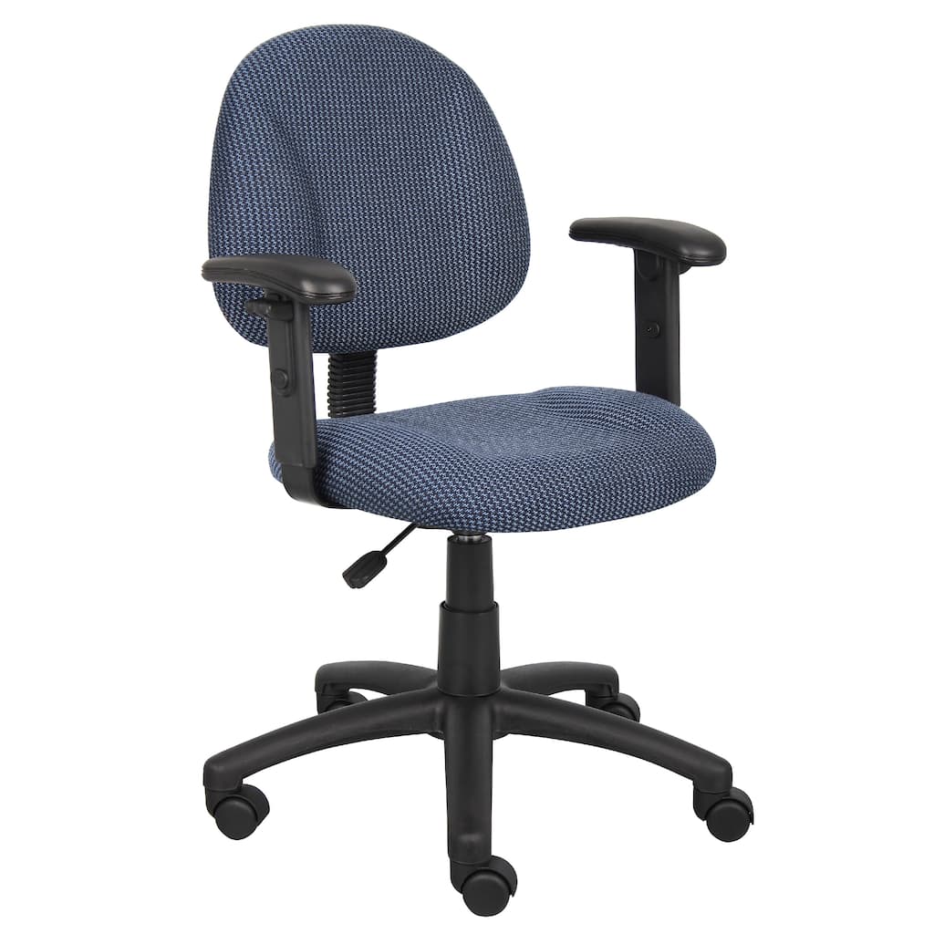 Jea Swivel Posture Chair, Adjustable Arms, Blue Tweed, Wheels
