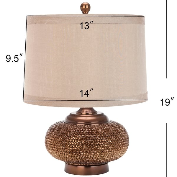 SAFAVIEH Lighting 19-inch Gold Beaded Table Lamp (Set of 2) - 14"x14"x19"