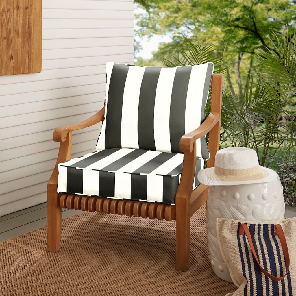 Sunbrella Indoor/Outdoor Corded Deep Seating Pillow and Cushion Set - 23" x 25" x 5"