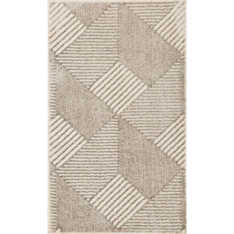 Lefkada Collection Modern Geometric Area Rug - 1'9'' X 3'2''