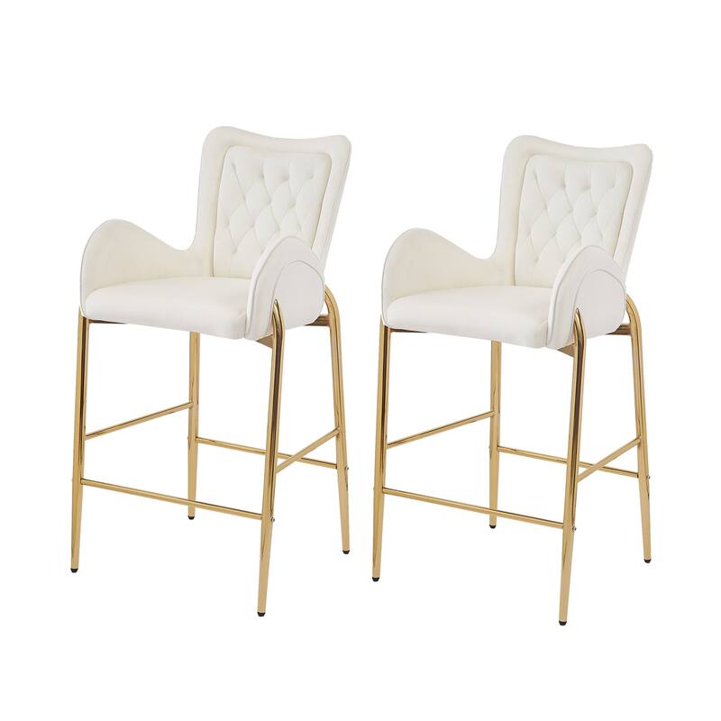 Christopher Knight Home - Jasars Modern Upholstered Velvet Counter Stool with Metal Frame