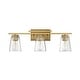 preview thumbnail 11 of 12, Savoy House Calhoun 3-Light Bathroom Vanity Light with Clear Glass (24" W x 9" H) Warm Brass