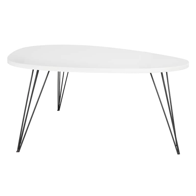 SAFAVIEH Mid-Century Wynton White/ Black Lacquer Coffee Table - 44"W x 32"D x 16"H
