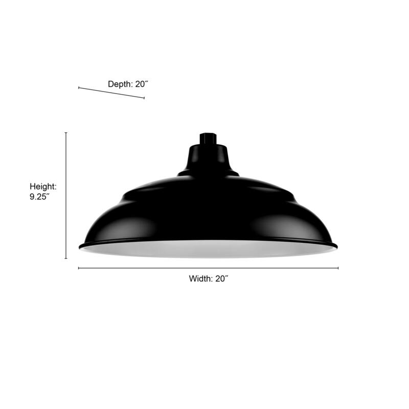 R Series 1-Light Aluminum Warehouse Shade Satin Black - Satin Black