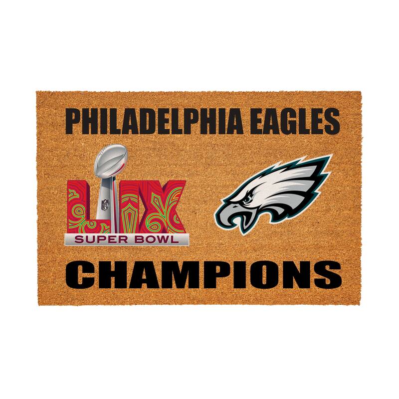 Philadelphia Eagles Full Color Indoor/Outdoor Coir Mat - 36" x 24" Super Bowl Champs