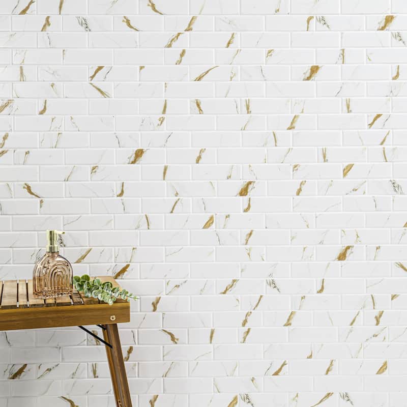 Ackland AKM-P-2X6SWM-CA 12" x 12" Porcelain Brick Floor and Wall