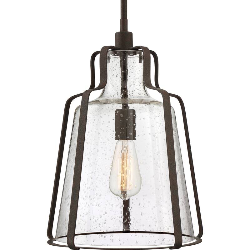 Quoizel Haverford 13" Pendant Light in Rustic Black