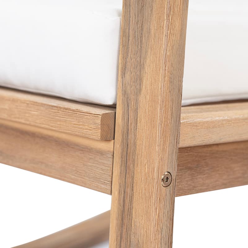 Christopher Knight Home Vaelorian Acacia Wood Outdoor Lounge Chair with Cushion