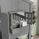 preview thumbnail 6 of 8, Twin over Twin House Bunk Bed with Roof, Grey