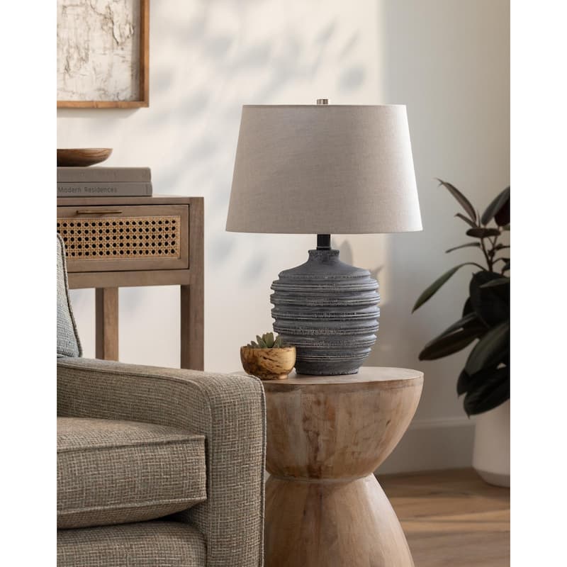 Livabliss Pavia Traditional Accent Table Lamp - 20"H x 14"W x 14"D - 20"H x 14"W x 14"D - Dark Grey
