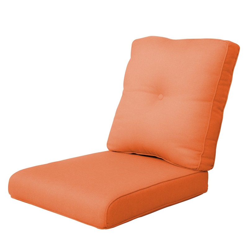 22 in x 24 in Outdoor Chair Deep Seat Replacement Cushion - N/A - 1Pack-Orange