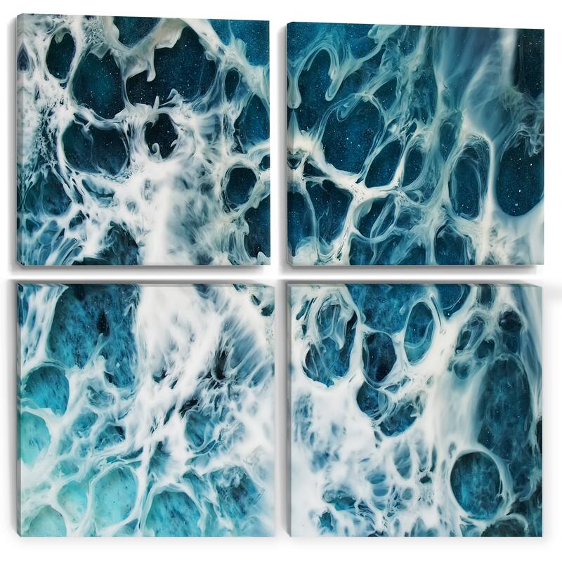 Designart "Waves Epoxy ResIn Art IV" Modern & Contemporary Canvas Wall