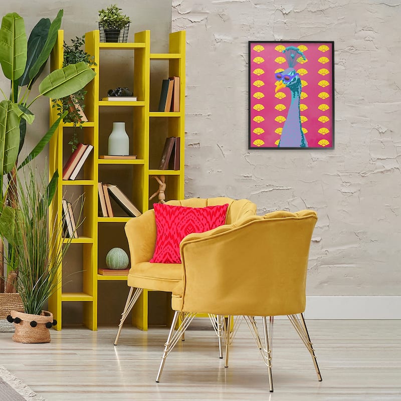 Stupell Vibrant Mod Peacock Framed Giclee Art Design By Marcus Prime