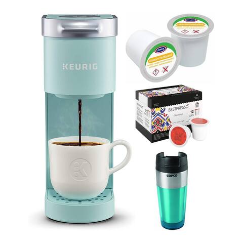 Keurig K-Mini Single Serve Coffee Maker (Oasis) & Roast Coffee Bundle