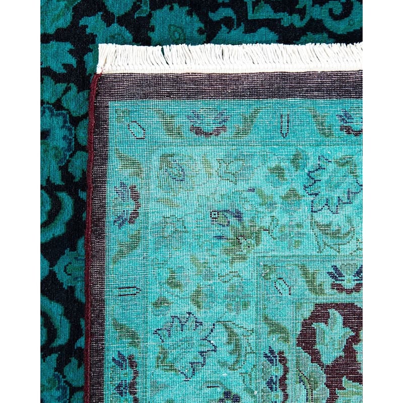 Fine Vibrance, One-of-a-Kind Hand-Knotted Area Rug - Green, 4' 1" x 6' 5" - 4' 1" x 6' 5"