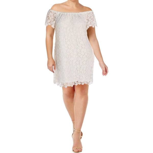 Shop Lauren Ralph Lauren Womens Alisanna Casual Dress Lace Flutter