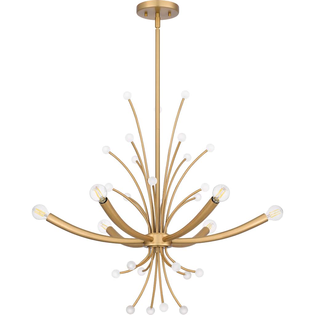 Kiera 6-Light Brushed Weathered Brass Chandelier
