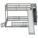 preview thumbnail 3 of 4, Pine Solid Wooden Twin Over Full Bunk Bed with Slide,Storage Staircase