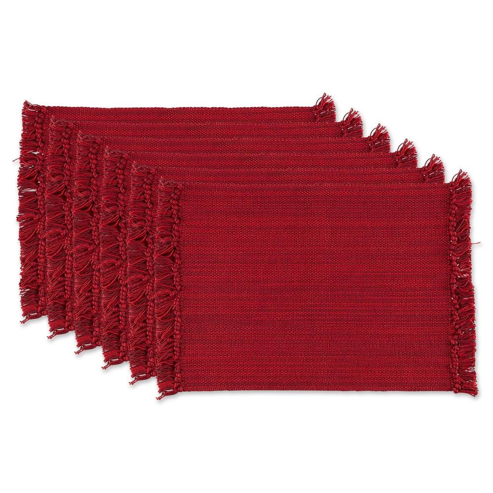 DII Variegated Redwood Fringe Placemat Set/6