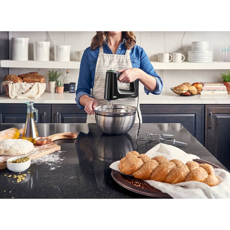 Braun MultiMix 5 Hand Mixer in Black with MultiWhisks and Dough Hooks