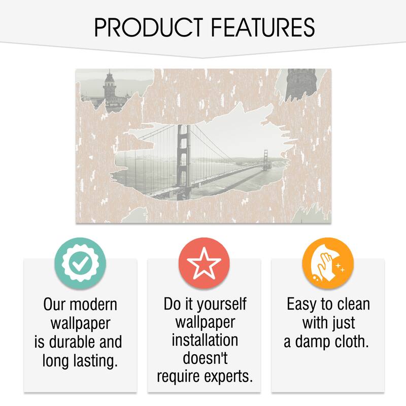 SUSSEXHOME Removable Wallpaper-Waterproof, Strippable, Light Resistance & Cleanable Wall Paper Roll-Wallpaper-Istanbul