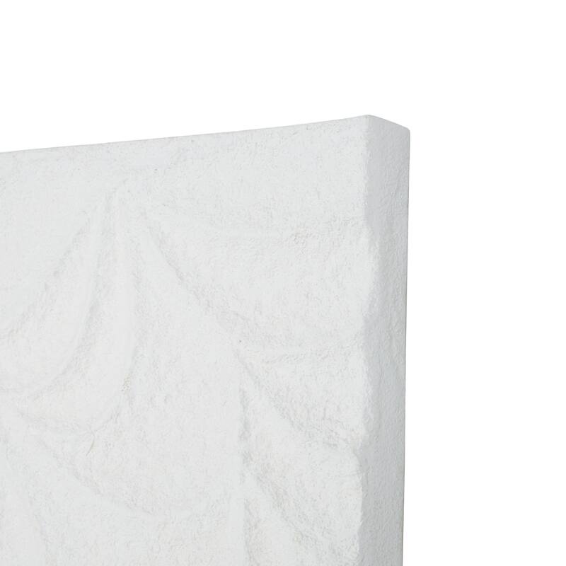 White Metal Embossed Leaf Home Wall Decor (Set of 2)