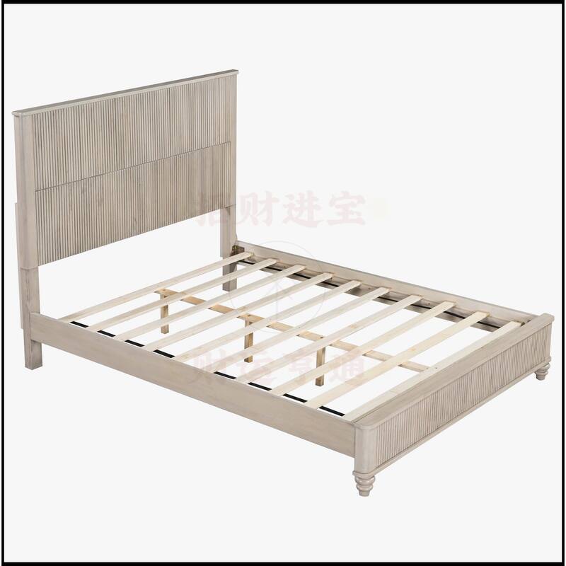 Queen Platform Bed Frame with Tall Headboard