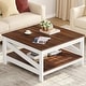 preview thumbnail 23 of 51, Moasis Farmhouse Coffee Table with Shelf, 2-Tier Center Table for Living Room