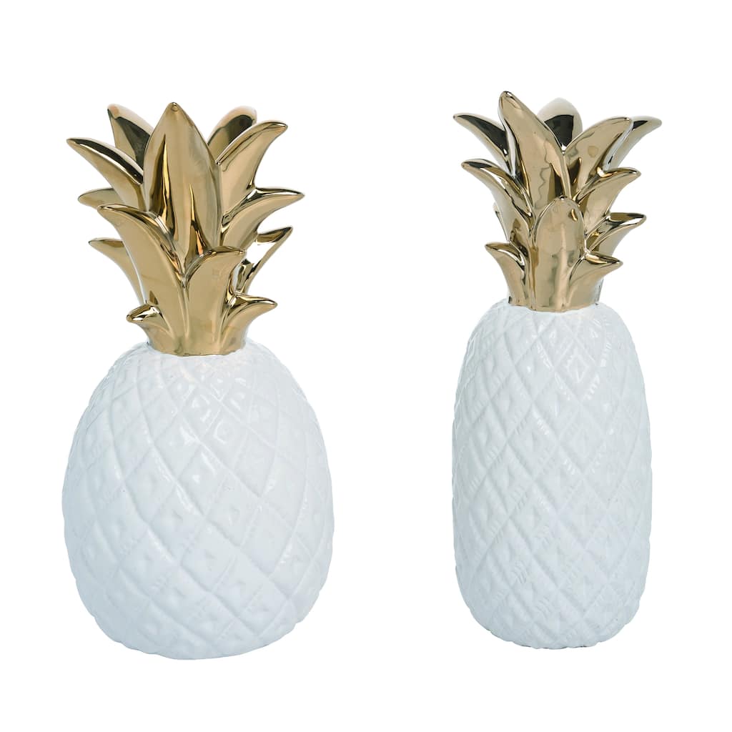 Res Gold Accent Pineapple Decor Set of 2
