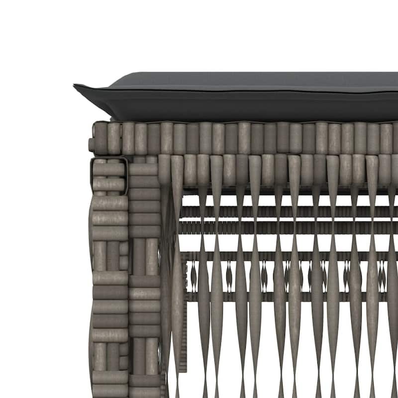 vidaXL Sun Lounger Grey PE rattan Standard Adjustable Armrests Lounger - 21.7 x 77.9 x 37.8