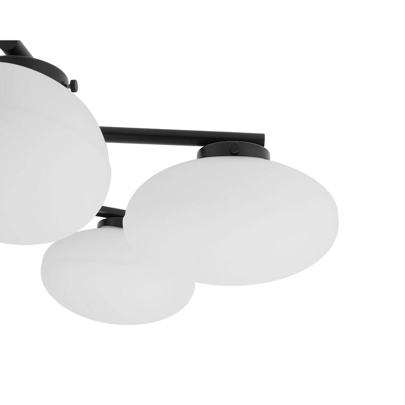 Modern 6-Light Opal Glass Globe Branch Sputnik Ceiling Light