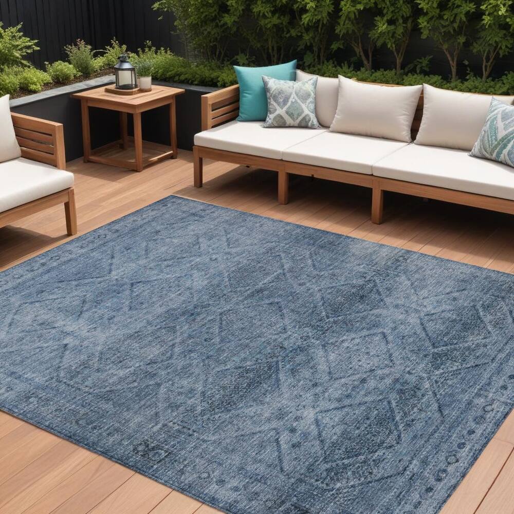 HomeRoots Geometric Transitional Rectangle Outdoor Rug