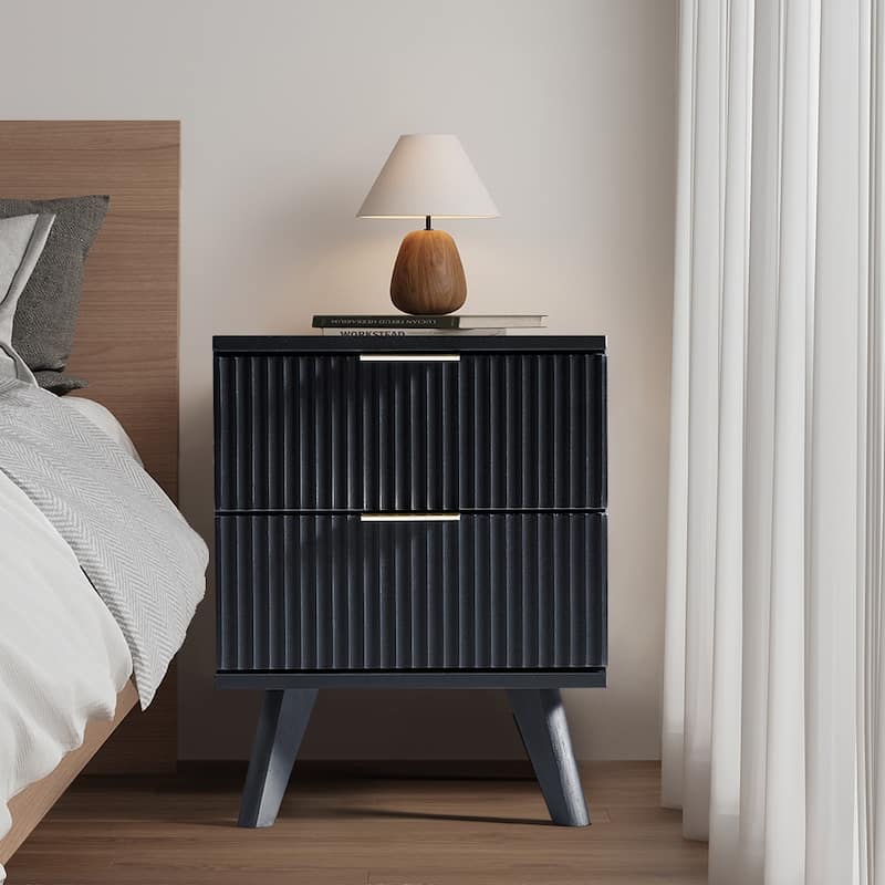 2-Drawer Wood Nightstand