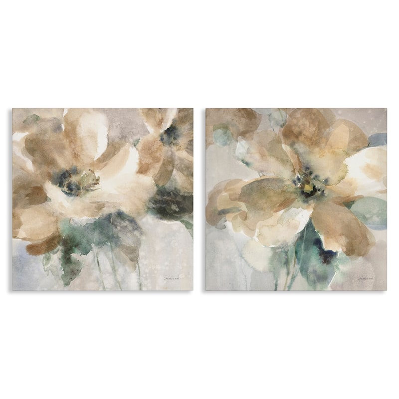 Stupell Abstract Beige Flowers 2 Piece Canvas Wall Art Set Design by Danhui Nai - 24 x 24