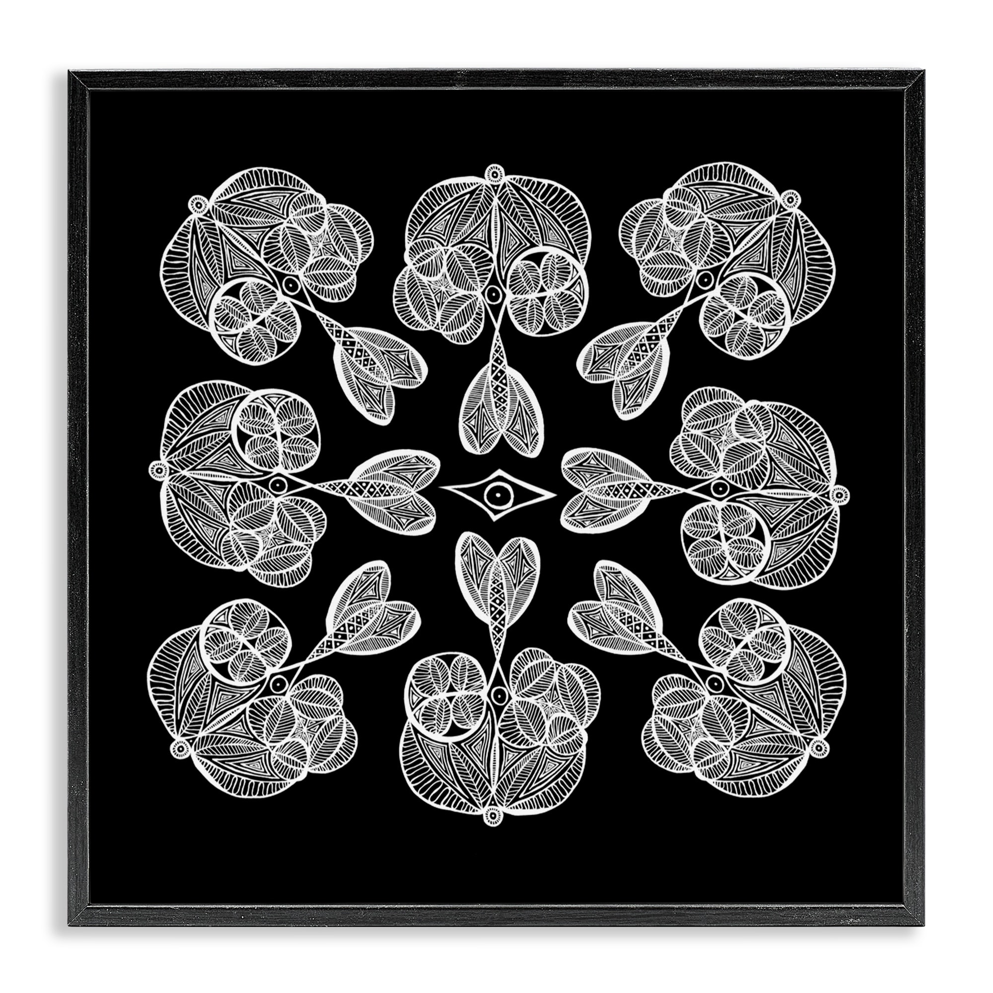Stupell Rounded Symmetry Elementals Framed Giclee Art Design By El Perkin
