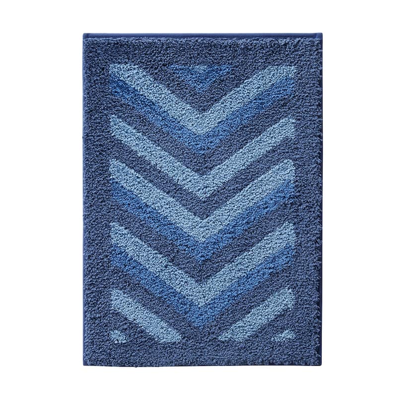 Clara Clark Non Slip Shaggy Bath Rug Set - Chevron Design Ultra Soft Bathroom Mat