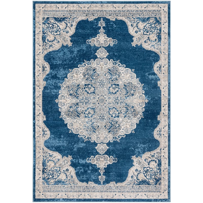 SAFAVIEH Brentwood Coralyne Traditional Oriental Rug - 6' x 9' - Navy/Light Grey