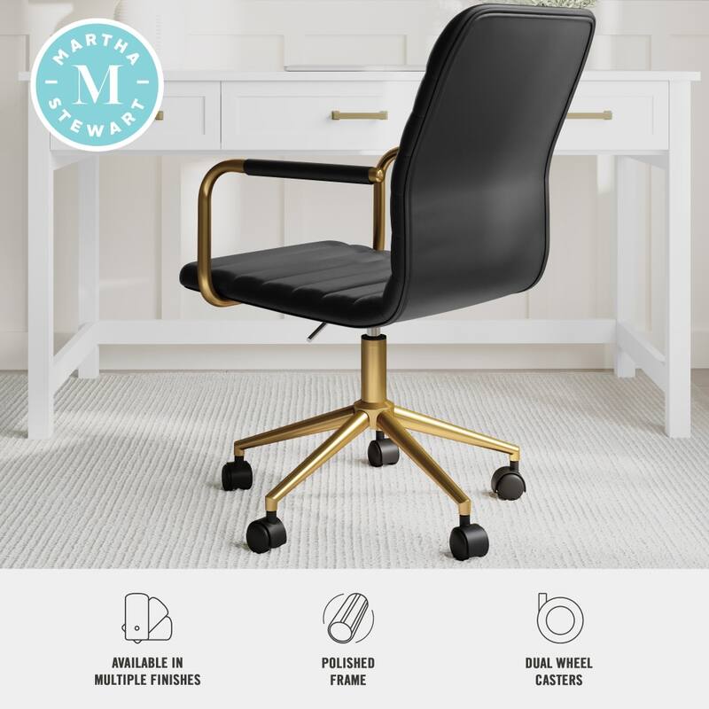 Martha Stewart Upholstered Swivel Office Chair