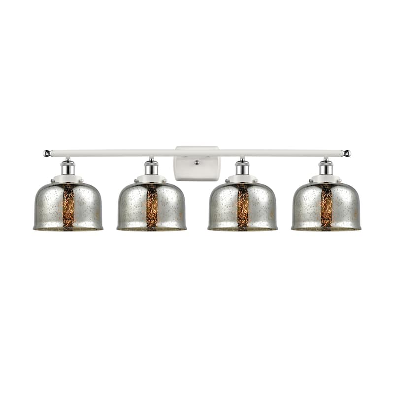 Innovations Lighting 916-4W-11-38 Bell Vanity Bell 4 Light 38" Wide - White and Polished Chrome / Silver Plated Mercury