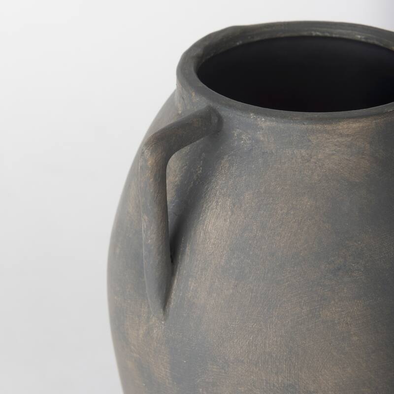 Kilian Brown And Gray Ceramic Double Ear Vase (11") - 7.5L x 7.5W x 11.2H