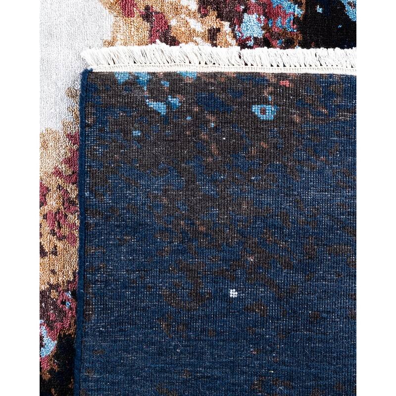 Ikat One-of-a-Kind Hand-Knotted Area Rug, Blue - 8' 3" x 10' 1"