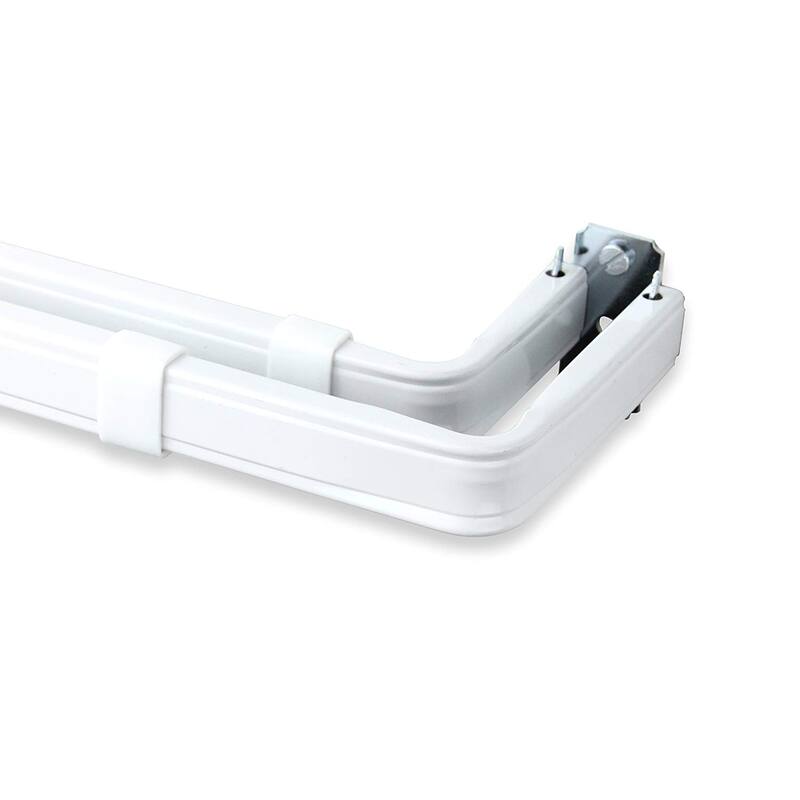 Double Curtain Rod 84-120 Inch, Wall Mount, Steel Rod Set, Home Decor, White Finish - 120