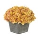 preview thumbnail 1 of 21, Faux Hydrangea in Grey Washed Wood Cube Planter Gold